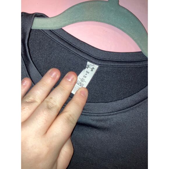 Under Armour ColdGear Black Fitted Fleece Lined Long Sleeve Top Size Small - Picture 2 of 6